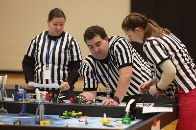 a group of referees at a FIRST LEGO League Challenge event